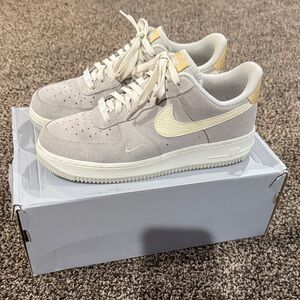 Nike woman’s Air Force 1 Cream and Gray Sneakers size 10 (original box)